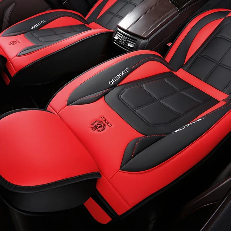 Full Leather Car Seat Cushion – All Season Universal Driver & Passenger Seat Cover Pad | 1pc or 2pcs