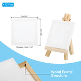 12/24Pcs Mini Canvas Board and Wood Easel Set thumbnail 9