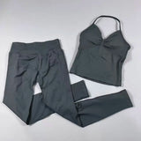 Women’s Seamless Yoga Gym Set – Backless Tank Top & High Waist Scrunch Shorts (2PCS) thumbnail 37