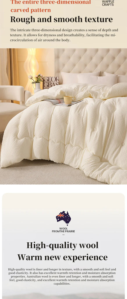 A-Class Australian Wool Quilt Thick Warm Winter Doona Four Season Quilted Quilt Core