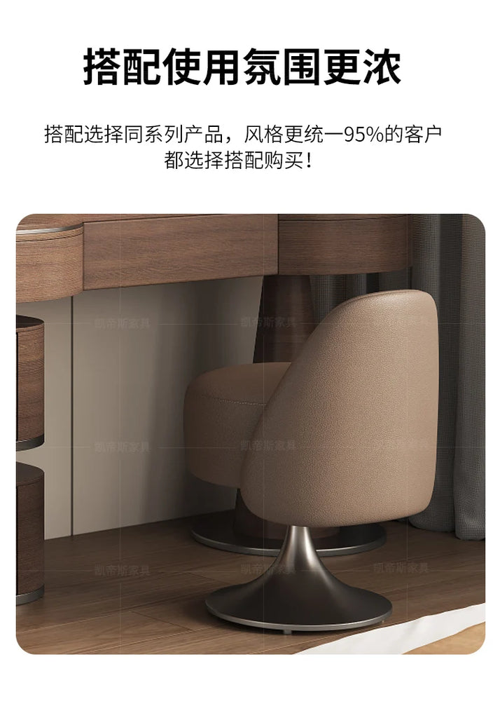 Luxury Modern Bedroom Dressing Table with Mirror, Makeup Stool, and Storage Drawers