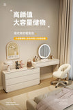Makeup Vanity Dressing Table with Stool and Mirror – Modern Nordic Bedroom Dresser with Storage Drawers thumbnail 7