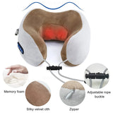 Electric 3D Kneading Shiatsu Neck Massager U-Shaped Pillow with Heat and Vibration – Memory Foam Cervical and Shoulder Pain Relief thumbnail 12