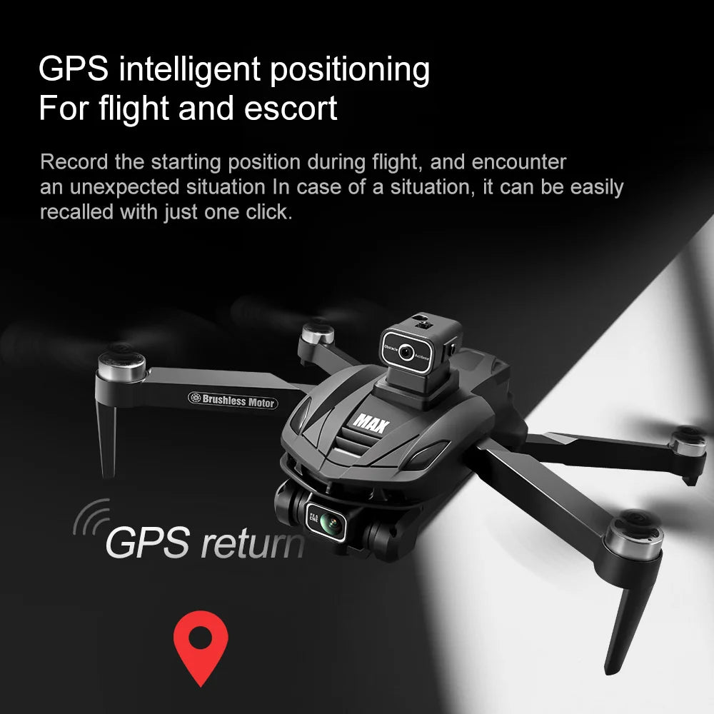 V168 Pro MAX 8K GPS Drone with 5G WIFI, 4.5" Screen, FPV, 360° Obstacle Avoidance & Brushless Motor RC Quadcopter