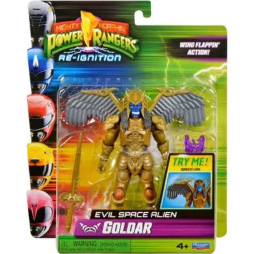 Mighty Morphin Power Rangers Re-Ignition Auto-Morphin Action Figures – Black Ranger, Red Ranger, Goldar, Rita Repulsa & Putty Patroller