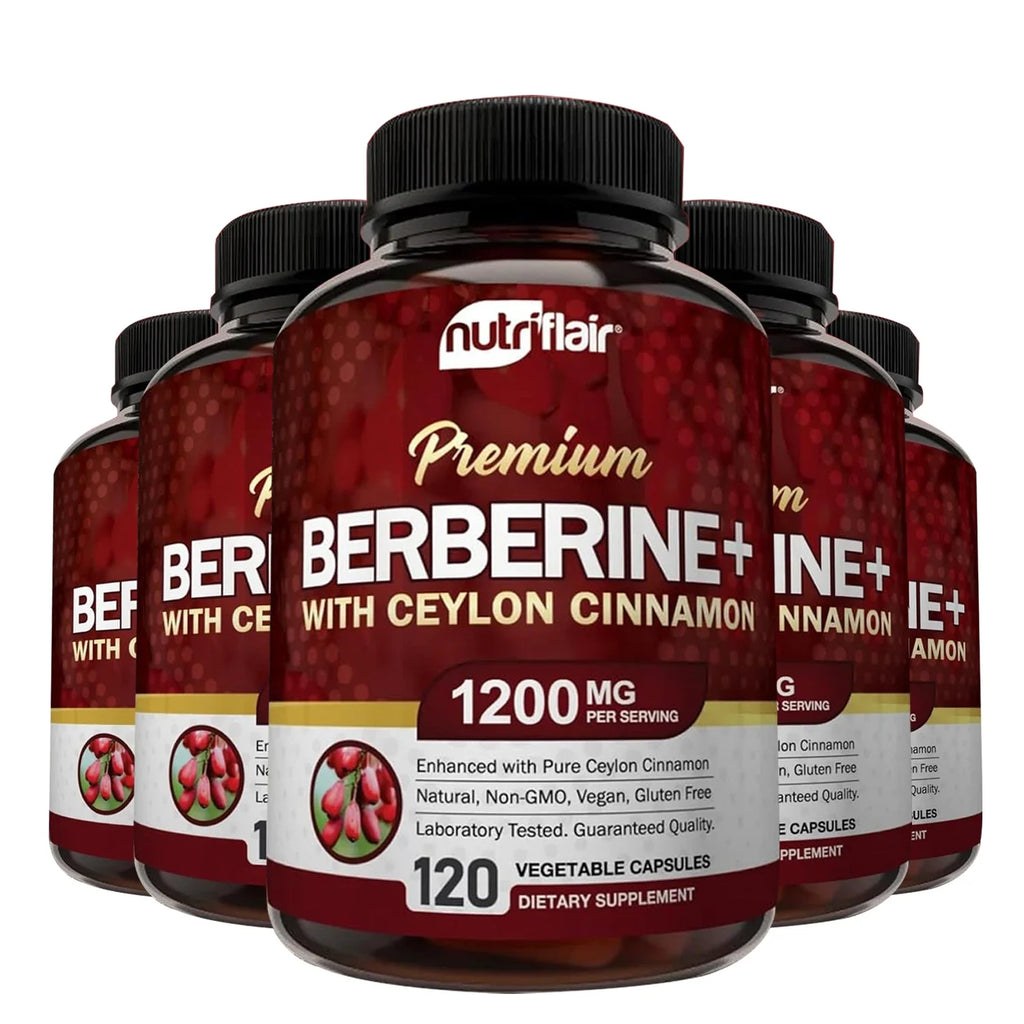 Premium Berberine HCL 1200mg with Ceylon Cinnamon – Blood Sugar Support & Heart Health – 120 Capsules