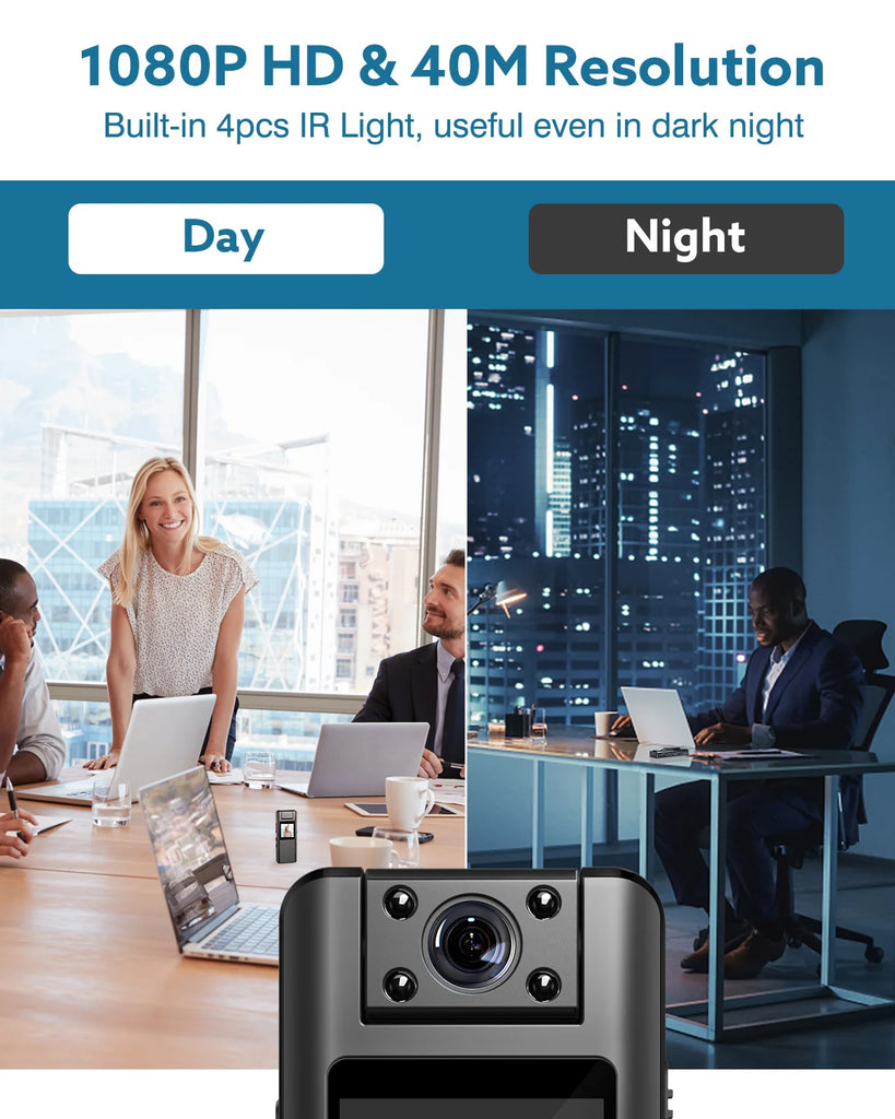 BOBLOV A22 Mini Body Camera 1080P HD with Night Vision, Magnetic Mount and LCD Screen