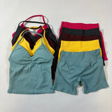 Women’s Seamless Yoga Gym Set – Backless Tank Top & High Waist Scrunch Shorts (2PCS) thumbnail 3