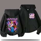 Zip Up Sweatshirt Huntrix Kpop Demon Hunters Kids Hoodie – Cartoon Casual Top for Boys & Girls thumbnail 6
