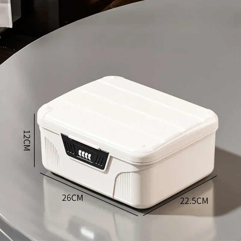 Safe Security Storage Box – Password Lock Organizer for Passport, Cash, Jewelry, and Documents