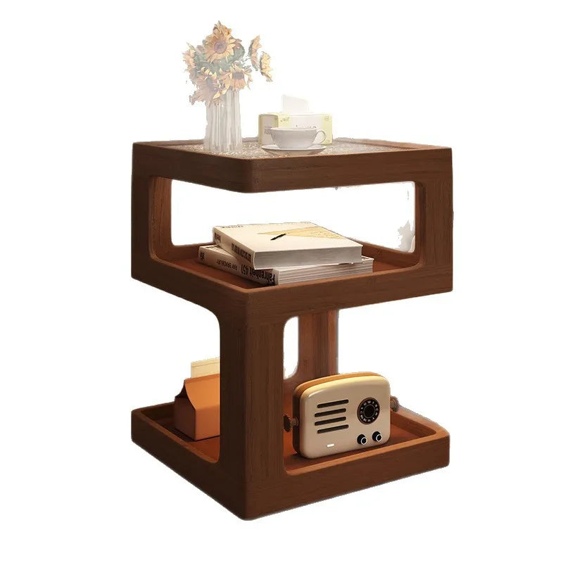 Solid Wood Bedside Table with Storage – Modern Minimalist Bedroom Side Table
