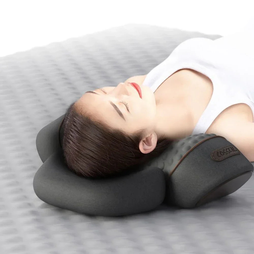 Electric Neck Massager Pillow Cervical Stretcher with Heat & Vibration – Orthopedic Neck and Back Support