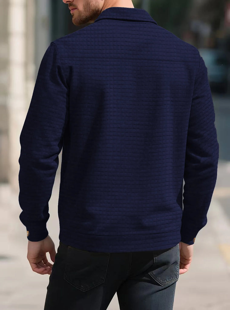 Men’s Spring Business Casual Single-Button Multi-Pocket Jacket