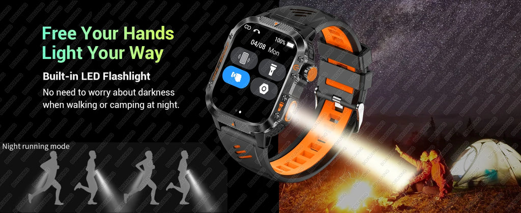 Military-Grade GPS Smartwatch for Men – 2.01” AMOLED, Bluetooth Calling, 3ATM Waterproof, 100+ Sports, 540mAh Battery