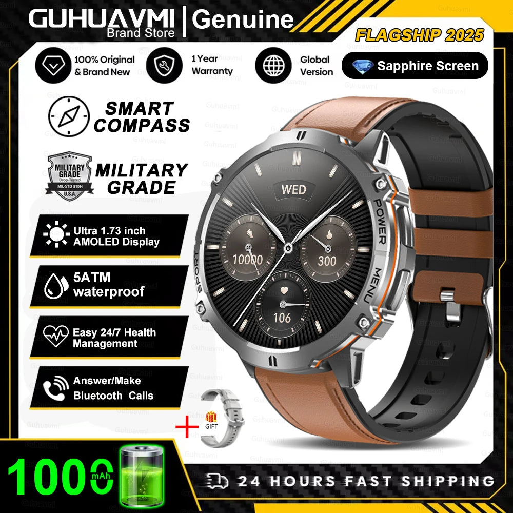 KAVSUMI X3 Outdoor GPS Smartwatch Ultra 2025 1000mAh AMOLED Display 10ATM Waterproof Bluetooth Call Sports Watch