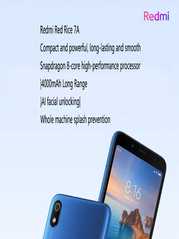 Xiaomi Redmi 7A Smartphone 4G Dual SIM 5.45" HD 13MP Snapdragon 439 Face Recognition Used Phone