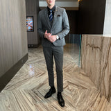 Men’s Modified Plaid Three-Piece Suit – Slim Fit England Style Vest & Trousers Set thumbnail 42