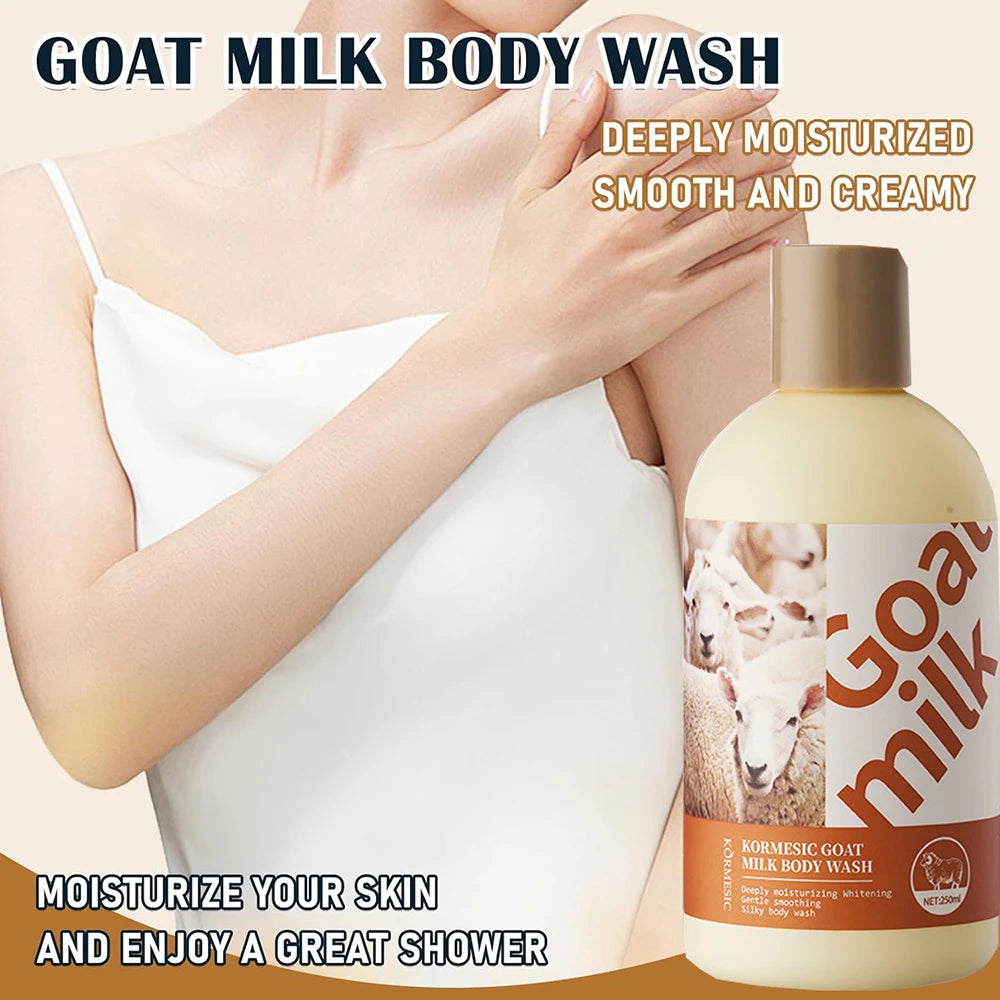 Goat Milk Body Wash for Sensitive Skin – Moisturizing, PH-Balancing Cleanser with Herb Complex, 250ml