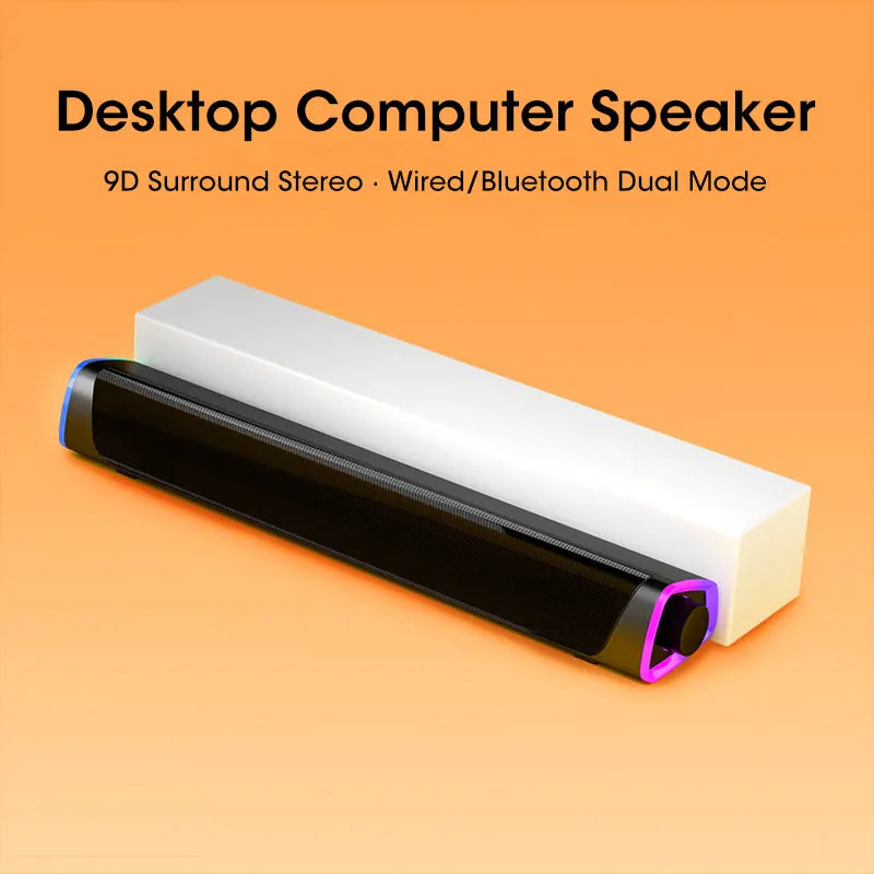 4D Computer Speaker Bar Stereo Sound Subwoofer Bluetooth Speaker for MacBook, Laptop, PC, and Music Player