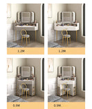 Luxury Solid Wood Corner Dressing Table with Mirror and Stool – Modern Minimalist Bedroom Furniture thumbnail 15