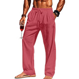 Men's 16-Color Breathable Linen Yoga Pants Loose Casual Sportswear for Spring/Summer thumbnail 3