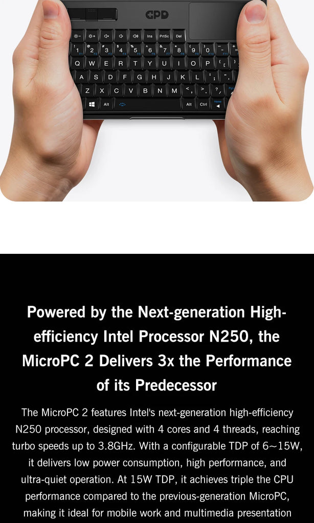 GPD MicroPC 2 Handheld Mini Laptop 7" Touch Screen 16GB RAM 512GB SSD Windows 11
