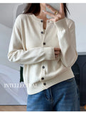100% Cotton Women’s O-Neck Solid Cardigan – Luxury Designer Pullover thumbnail 17