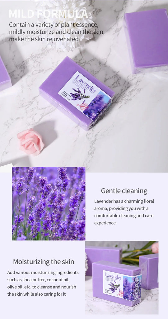 Natural Organic Lavender Essential Oil Handmade Soap – Cleansing, Hydrating & Oil Control Bath Bar 100g