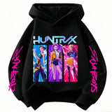 Cute Girls Hooded Sweatshirt KPop Demon Hunter Cartoon Casual Top – Purple & Pink thumbnail 12