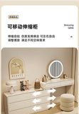 Makeup Vanity Dressing Table with Stool and Mirror – Modern Nordic Bedroom Dresser with Storage Drawers thumbnail 13