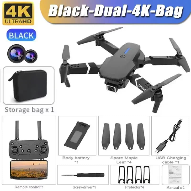 Professional E88 Pro 4K HD Camera Drone WiFi FPV Foldable RC Quadcopter Helicopter for Kids and Adults