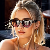 Retro Oval Frame Women’s Fashion Sunglasses UV400 Gradient Lens Lightweight TR90 Street Style – LT3515 thumbnail 2