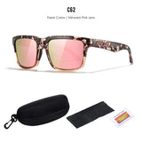 KDEAM Polarized Sunglasses – Unisex Square Frame UV400 Outdoor Eyewear (Red Mirror Lens, Model KD332) thumbnail 58