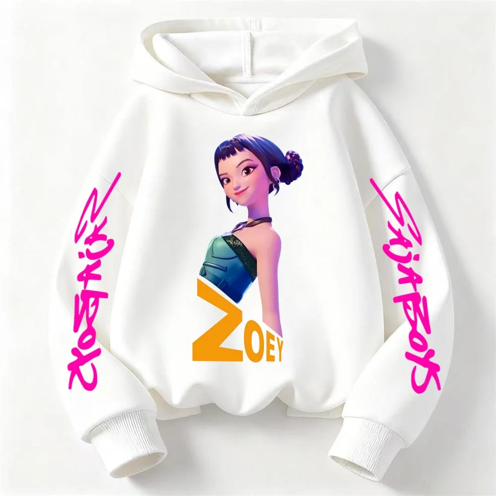 New Fashion Kpop Devil Hunter ZOEY Hoodie for Children – Cute Harajuku Unisex Sportswear