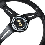 Universal 14 Inch Racing Steering Wheel Deep Dish PU Leather Drift Steering Wheel with ND Logo – Black thumbnail 4
