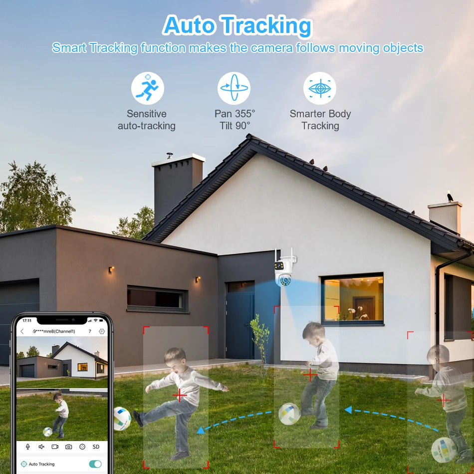 Smar 6MP Dual-Lens Wireless CCTV System 8CH NVR Kit with Audio & Night Vision