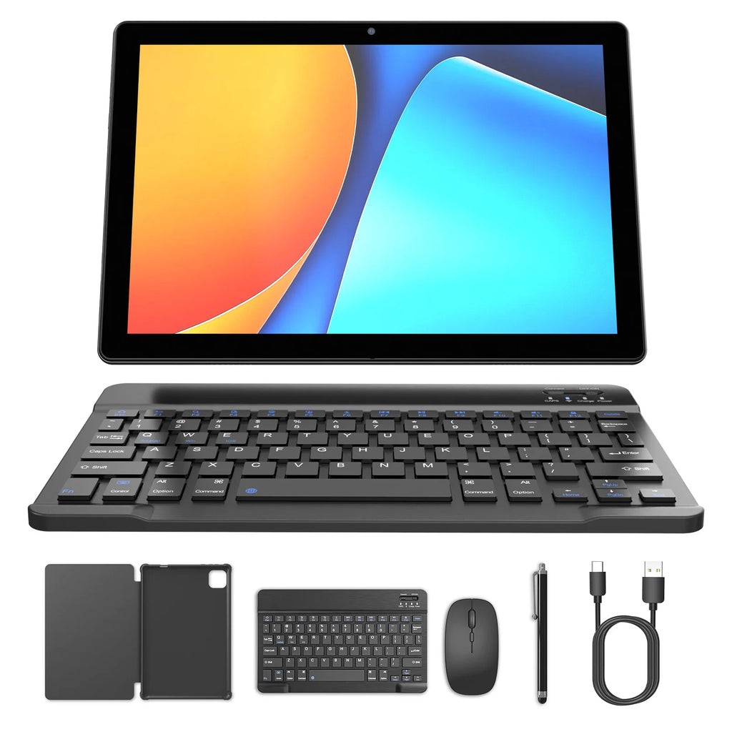 BAKEN 10-Inch Android 15 Tablet – Quad Core Processor, 12GB RAM (3GB+9GB), 64GB Storage, 1280x800 HD Display, Dual Camera, 5G WiFi