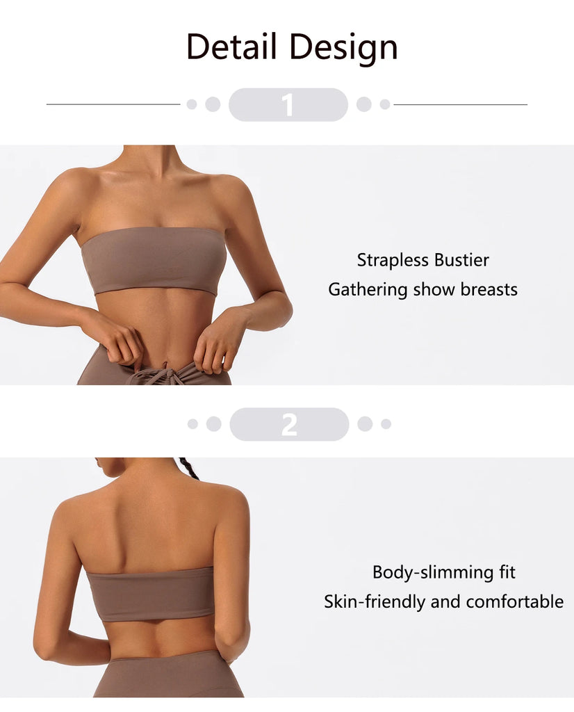 Strapless Quick-Dry Sports Bra Women’s Tube Top Yoga & Fitness Gym Wear