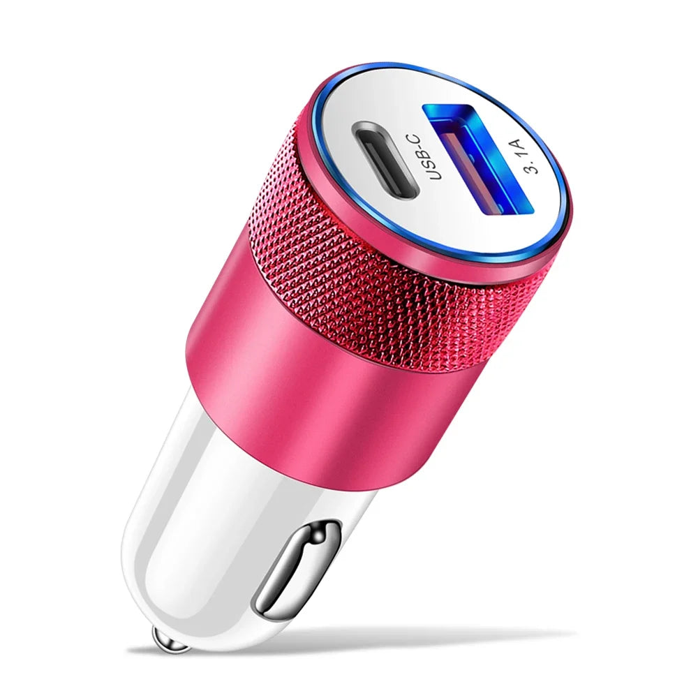 Mini 70W PD QC 3.0 Fast Charging Car Charger USB Type-C Dual Port Adapter