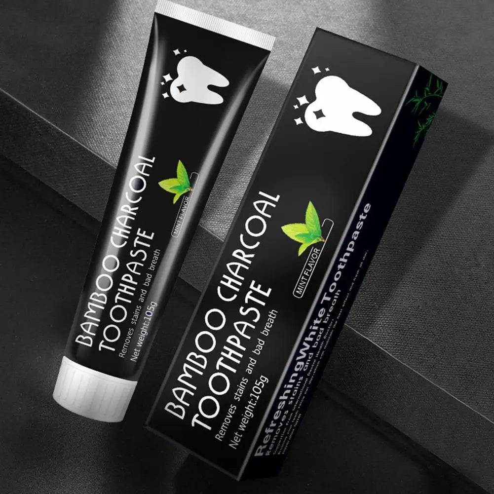 Bamboo Charcoal Toothpaste – Whitening, Activated Carbon for Yellow Teeth Removal & Fresh Oral Care