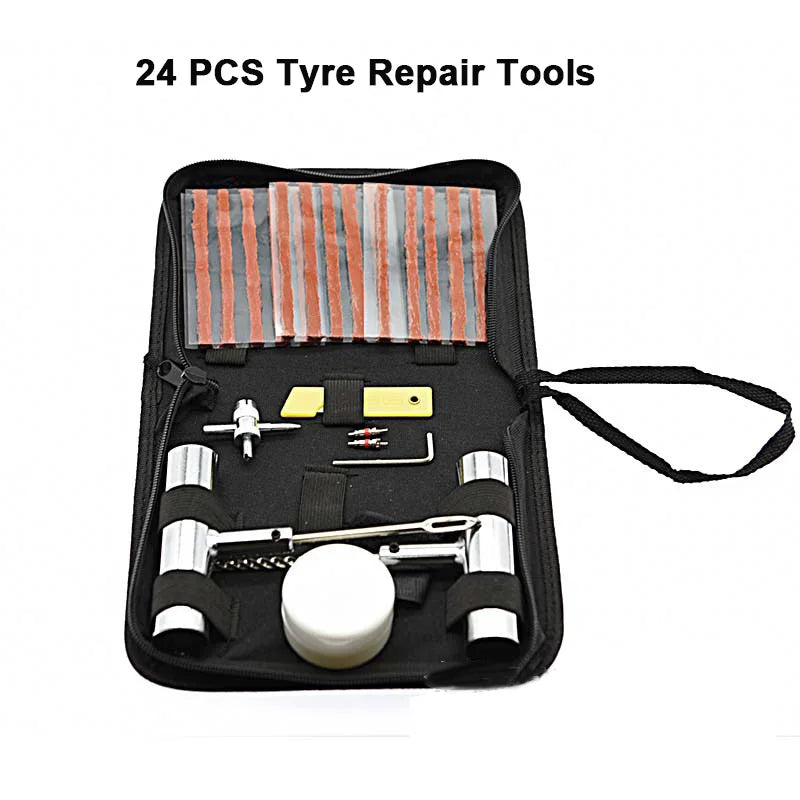 Car Tire Repair Tool Set – 24/46/62 PCS | Complete Auto & Bike Puncture Repair Kit