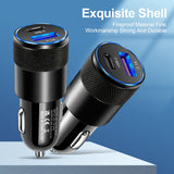 Mini 70W PD QC 3.0 Fast Charging Car Charger USB Type-C Dual Port Adapter thumbnail 9