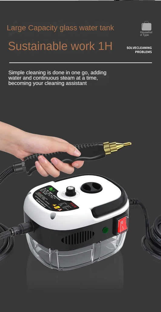 High-Temperature Steam Cleaner for Home, Car & Kitchen – Sterilization & Deep Cleaning, 110V US / 220V EU Plug