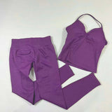 Women’s Seamless Yoga Gym Set – Backless Tank Top & High Waist Scrunch Shorts (2PCS) thumbnail 21