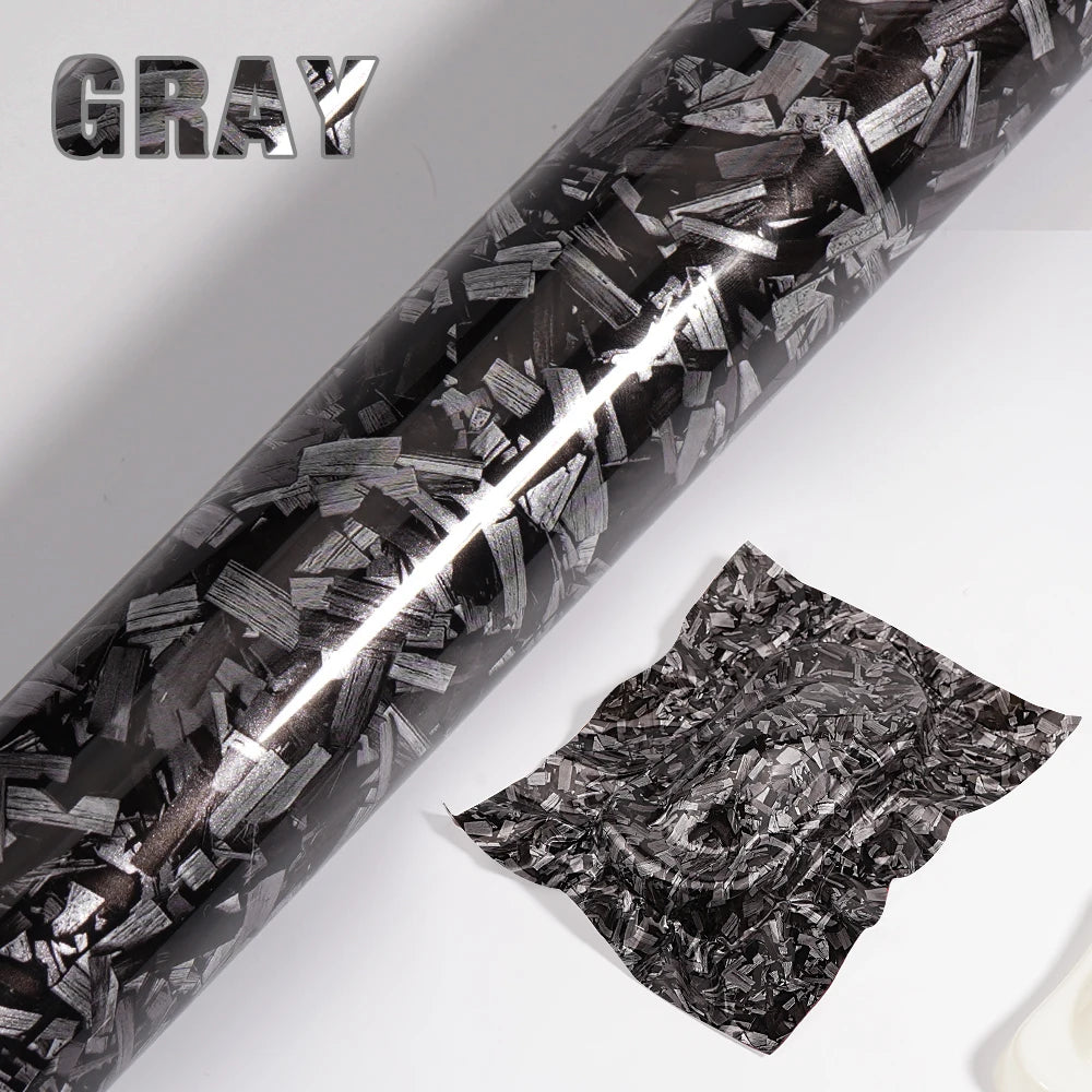 300cm High Gloss Forged Carbon Fiber Vinyl Wrap Film – Black, Gold, Silver, Red – 30/50cm Width PVC Car Hood Adhesive Sticker
