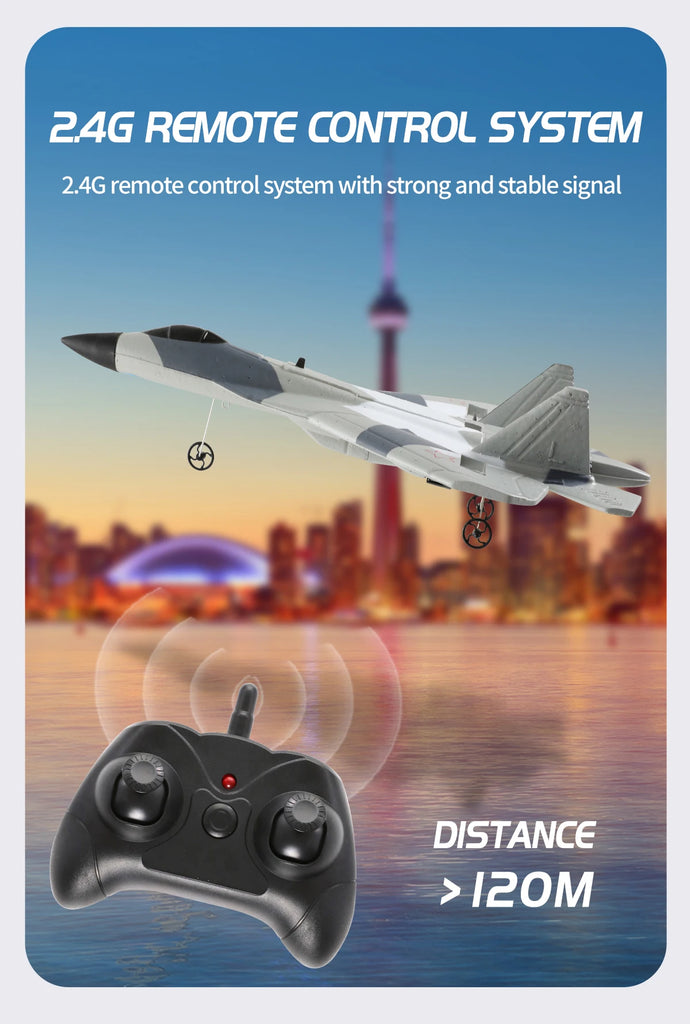 RC Foam Aircraft SU-35 Fighter Plane 2.4G Remote Control Glider for Kids and Adults