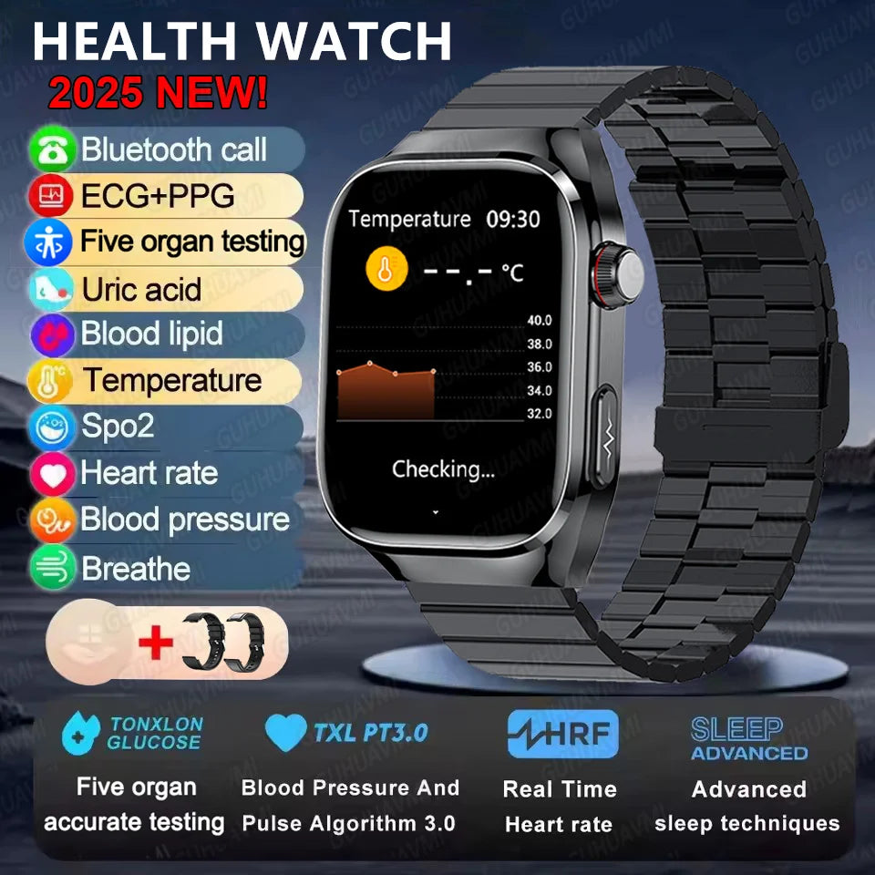 GUHUAVMI Micro Physical Examination Smart Watch with ECG, Uric Acid & Five-Organ Health Monitoring