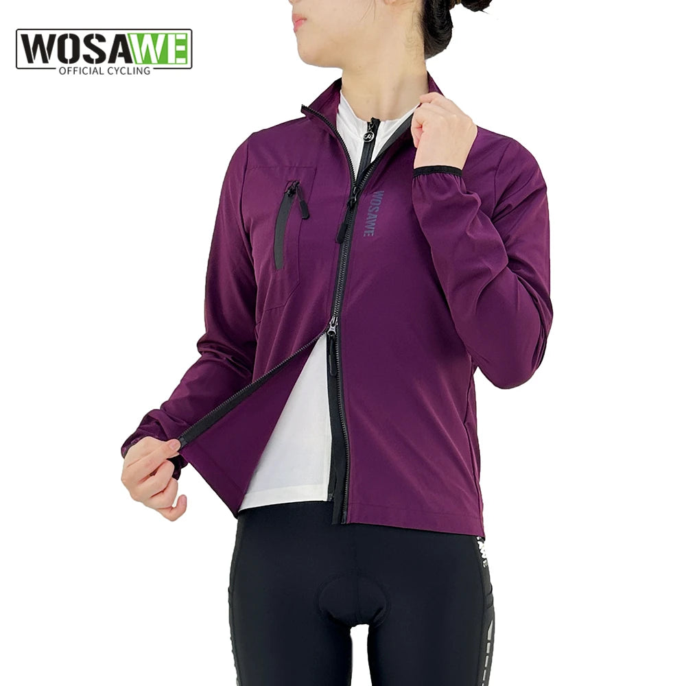 WOSAWE Women's Waterproof Cycling Windbreaker Jacket