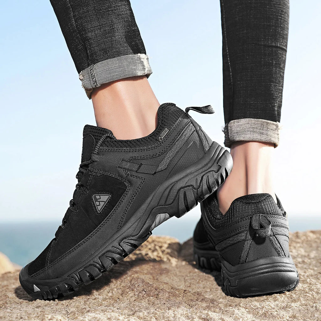 HIKEUP Men’s High-Quality Hiking Shoes – Durable Leather Climbing & Outdoor Walking Sneakers