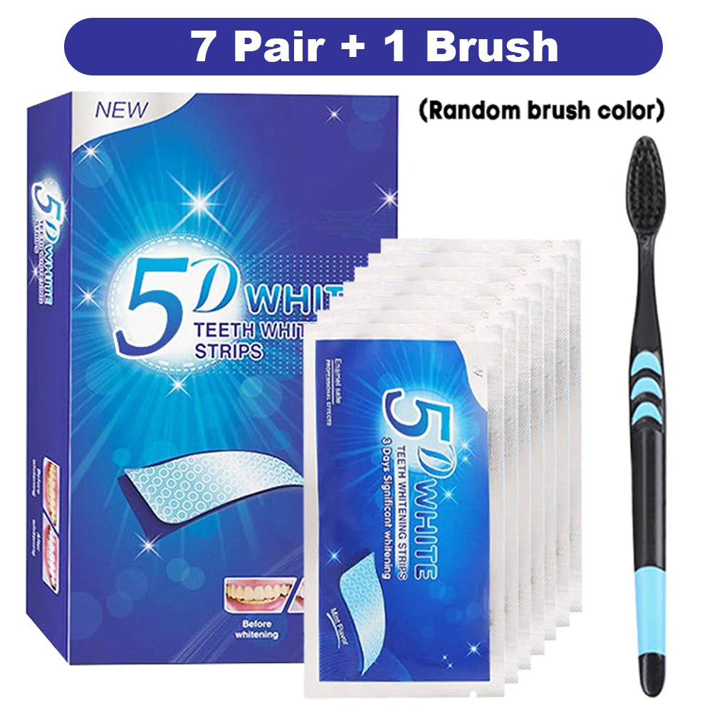 VACLAV 5D Teeth Whitening Strips Kit – 7/14/21/28 Pairs – Home Use Whitening for Coffee & Smoking Stains